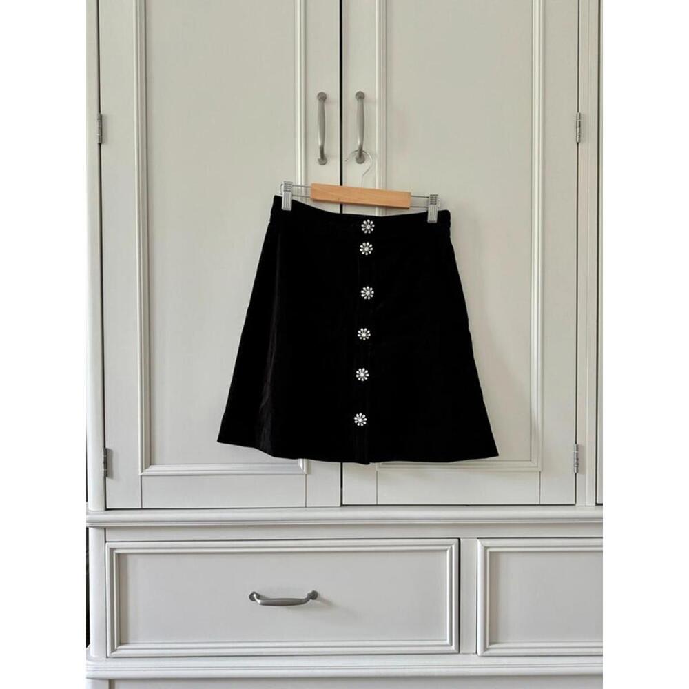 &Other Stories velvet skirt floral silver buttons vintage Parisian style
